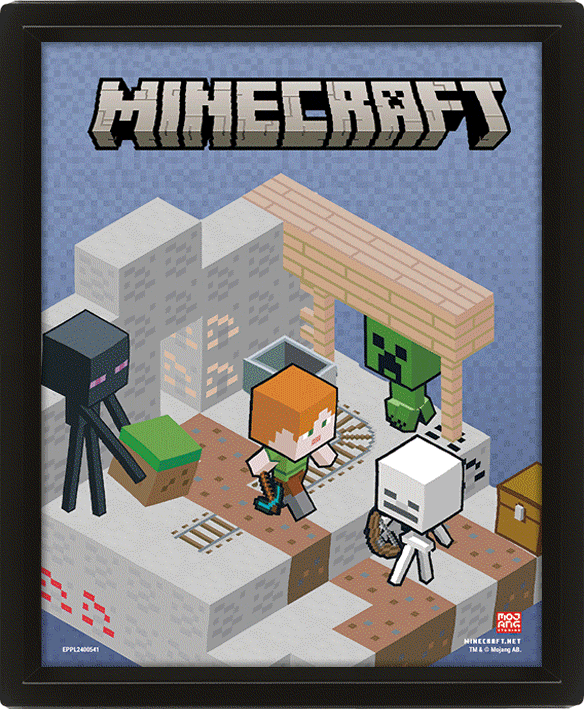 (image for) Minecraft Terrain Framed 3D Picture