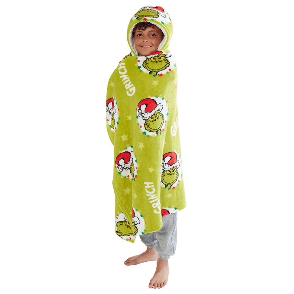 (image for) The Grinch Youths Hooded Blanket