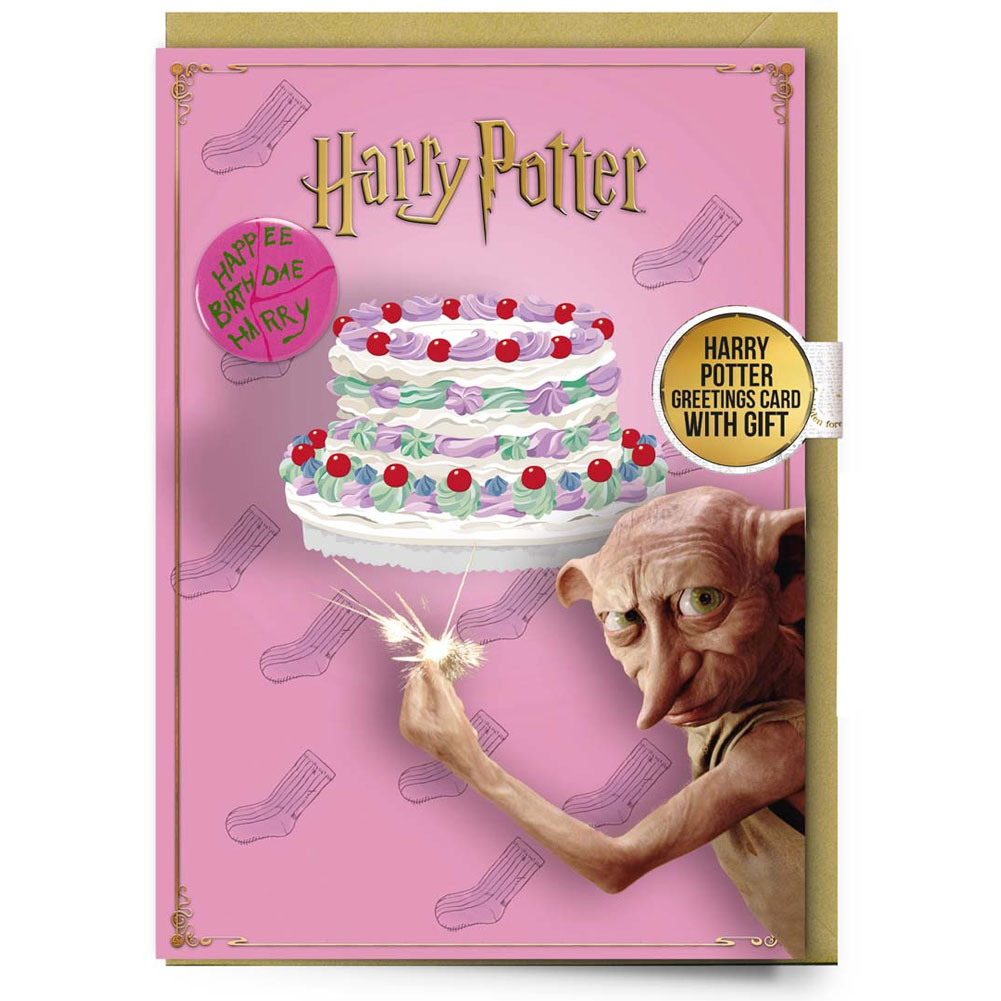 (image for) Harry Potter Dobby Greetings Card with Badge