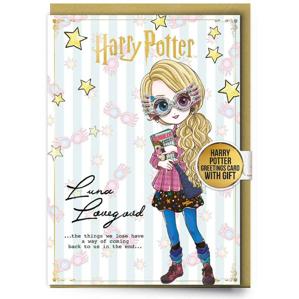 (image for) Harry Potter Luna Lovegood Greetings Card with Badge
