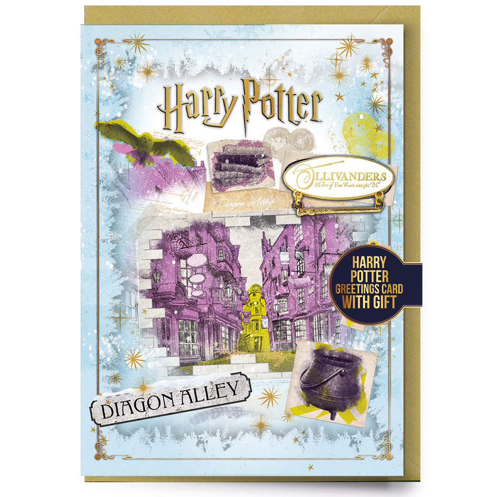 (image for) Harry Potter Diagon Alley Greetings Card with Badge