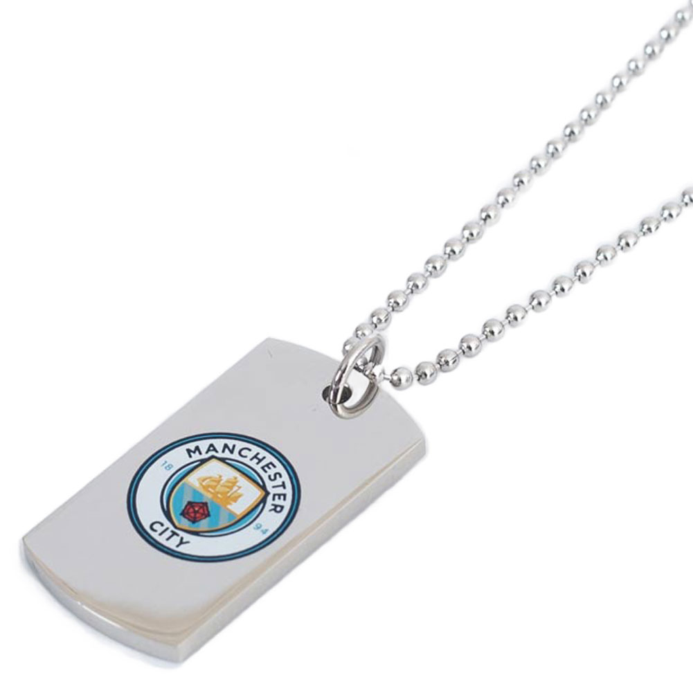 (image for) Manchester City FC Colour Crest Dog Tag & Chain