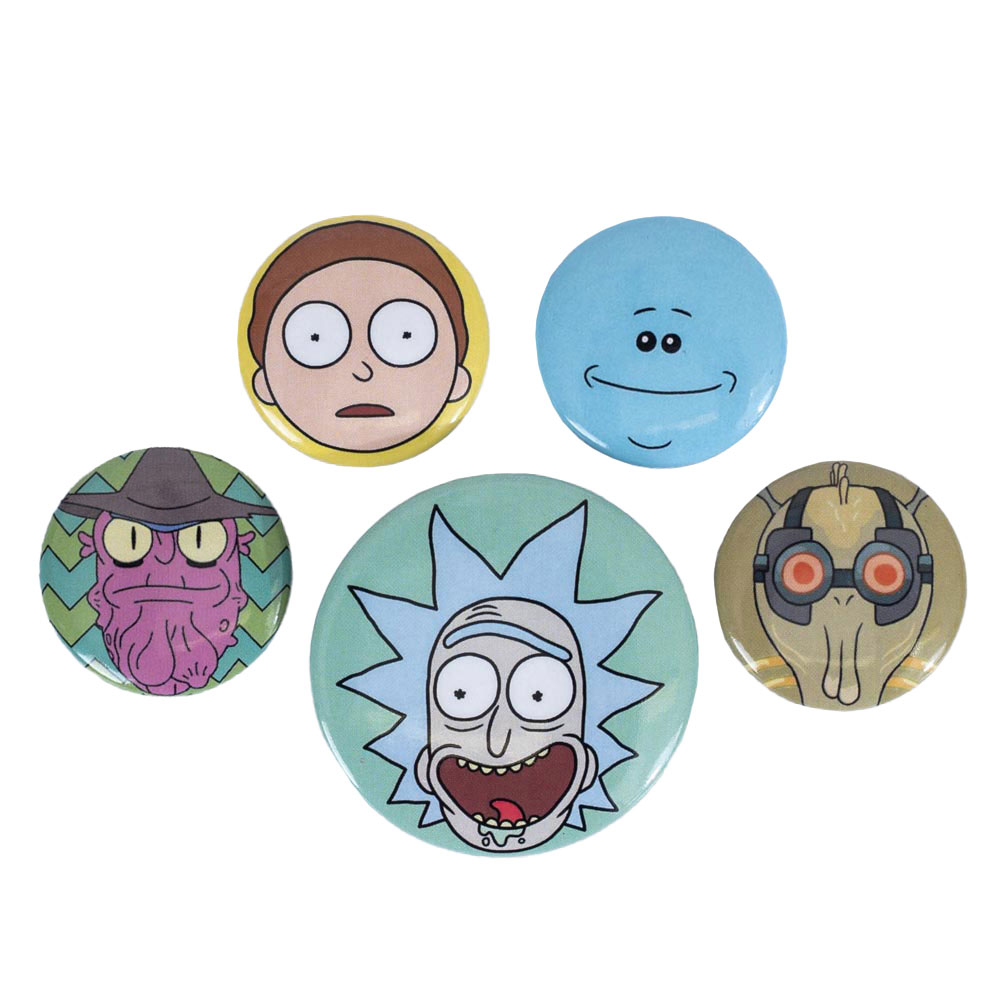 (image for) Rick And Morty Heads Button Badge Set