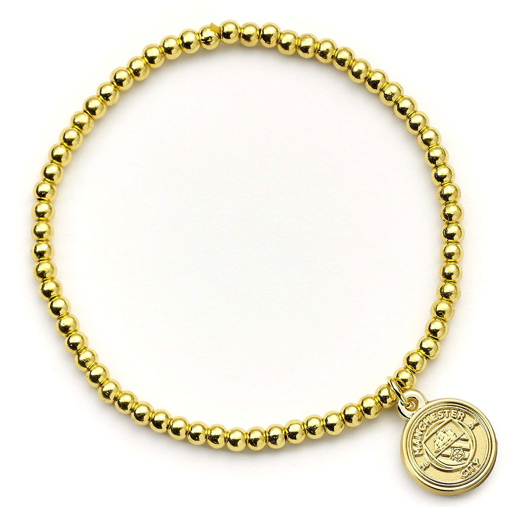 (image for) Manchester City FC Gold Finish Bead Bracelet