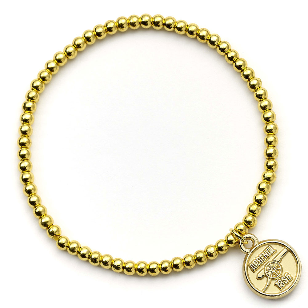 (image for) Arsenal FC Gold Finish Bead Bracelet