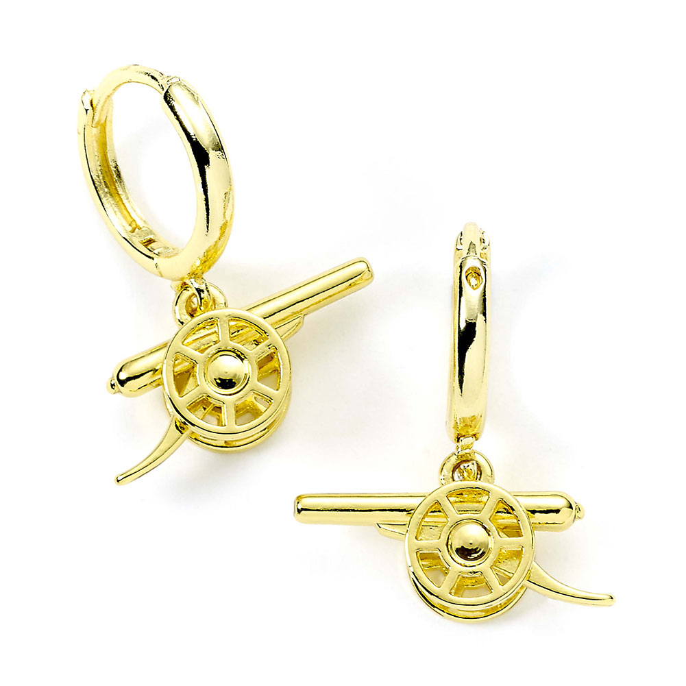 (image for) Arsenal FC Gold Finish Cannon Hoop Earrings