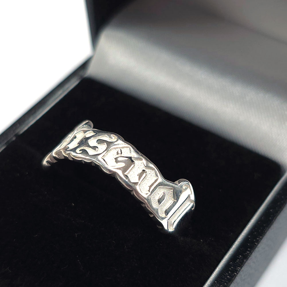 (image for) Arsenal FC Sterling Silver Text Ring - R