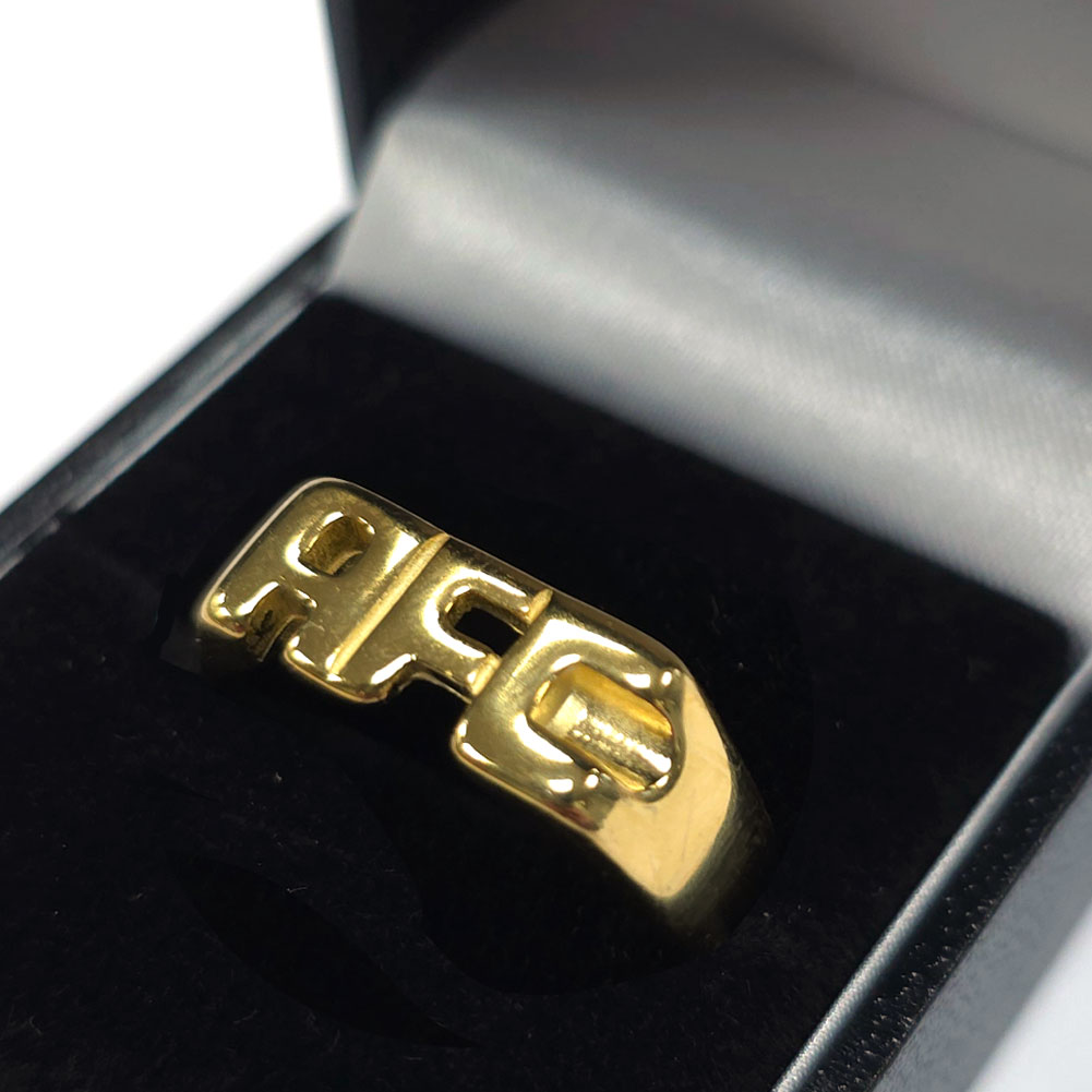 (image for) Arsenal FC 18ct Gold Plated on Silver AFC Ring - Q