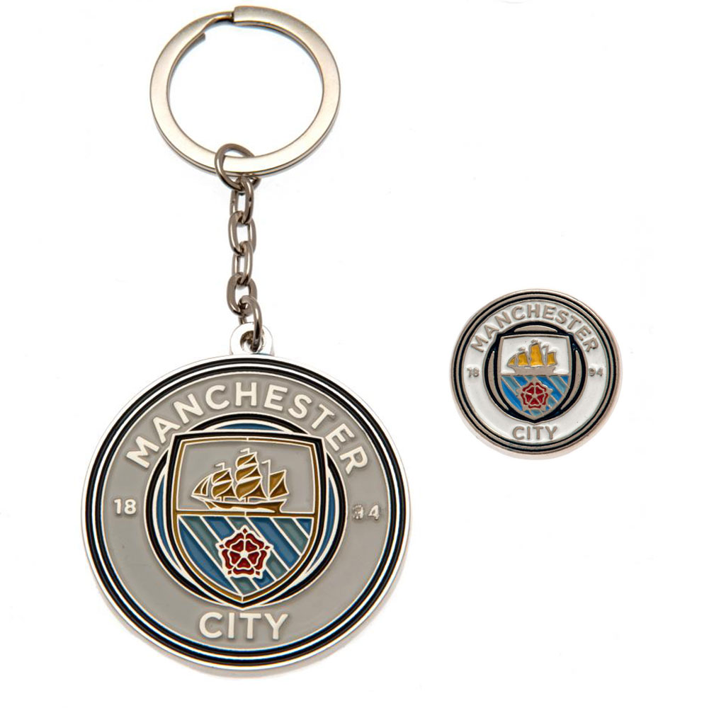 (image for) Manchester City FC Keyring & Badge Set