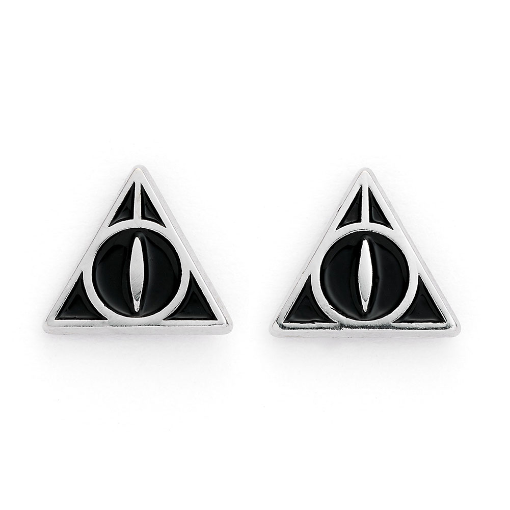 (image for) Harry Potter Silver Plated Deathly Hallows Stud Earrings