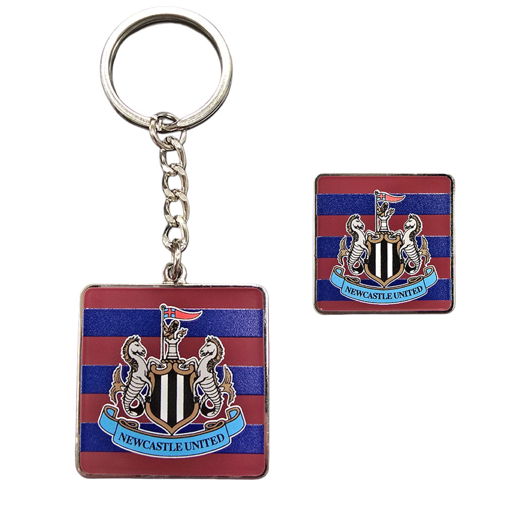 (image for) Newcastle United FC 95-96 Away Keyring & Badge Set