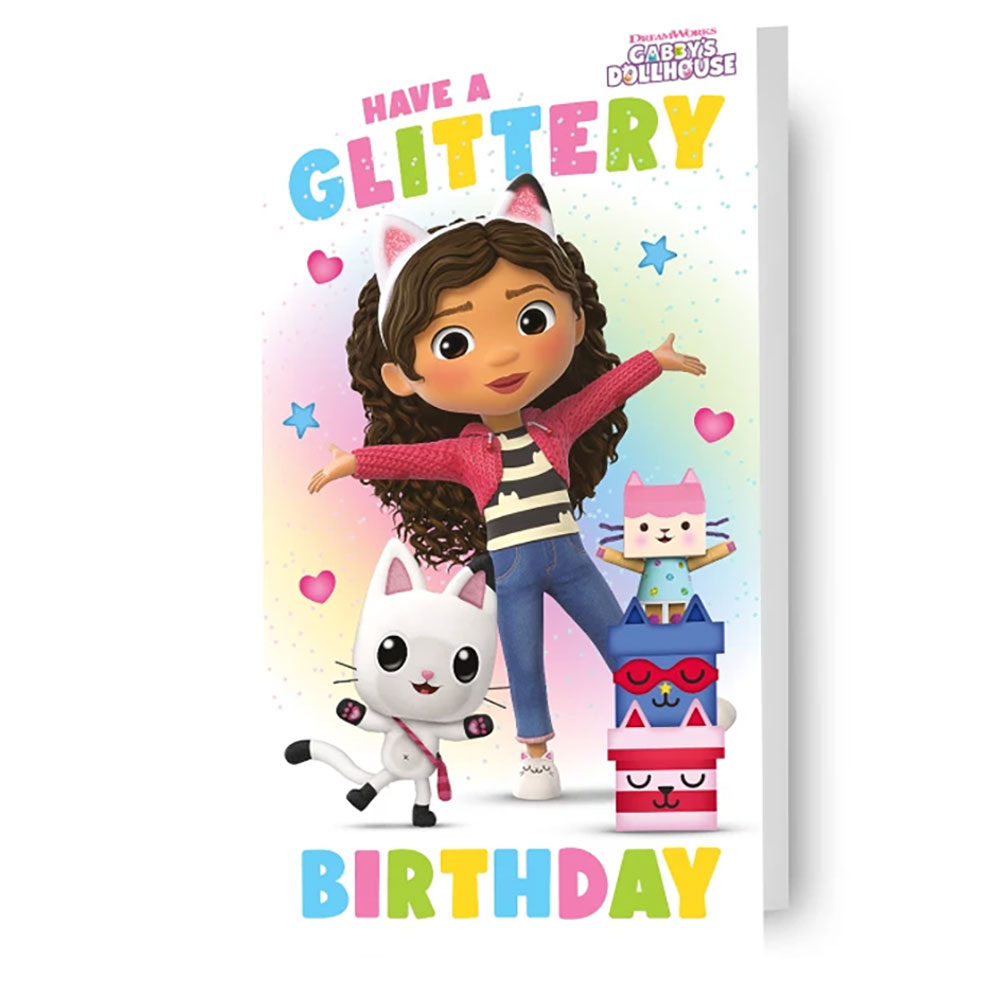 (image for) Gabby's Dollhouse Glittery Birthday Card