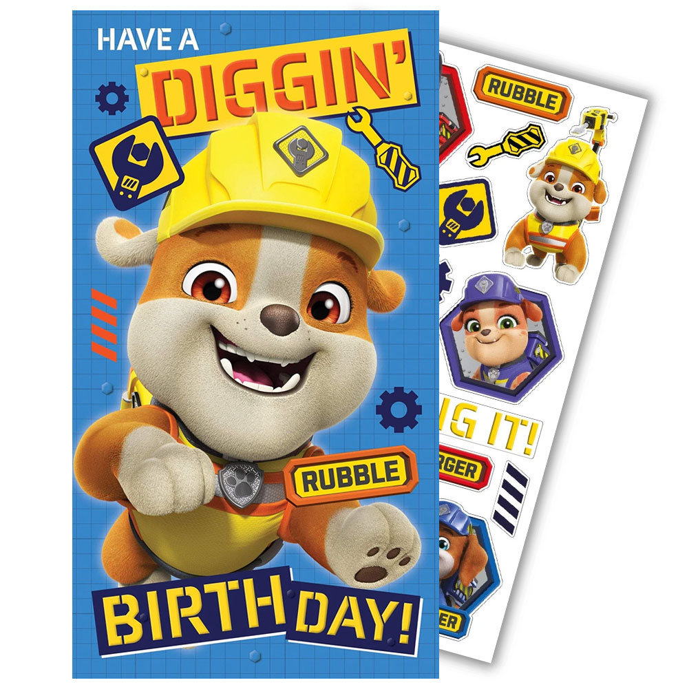 (image for) Paw Patrol Birthday Card With Stickers