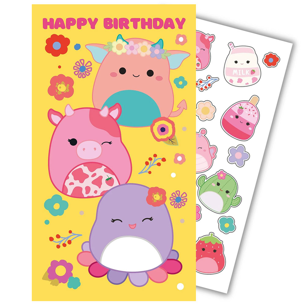 (image for) Squishmallows Birthday Card With Stickers