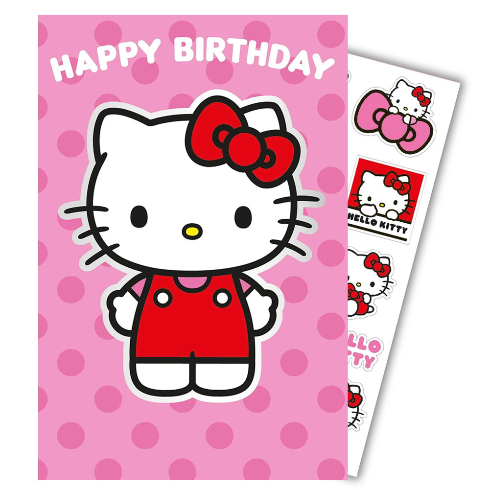 (image for) Hello Kitty Birthday Card With Stickers
